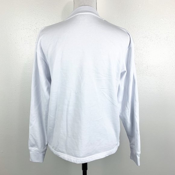 Tia Sweater Women Medium White Zip Up Sparkly Embellished Starfish Vintage - Picture 4 of 13